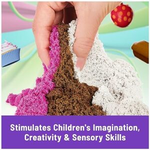 Kinetic Sand Scents, Ice Cream Treats Playset with 3 Colors of All-Natural Scented Play Sand and 6 Serving Tools, Sensory Toys for Kids Ages 3 and up