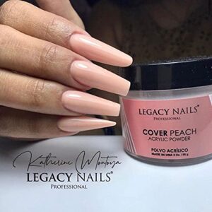 Legacy Nails Professional Cover Acrylic Powder, 4 ounces - Ideal For French Nail Art, Create Nail Art, Nail Extension That Provide a Healthy, Natural Look To Nails (COVER PEACH)