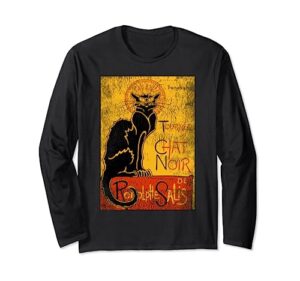 vintage tour du chat noir black cat for halloween long sleeve t-shirt