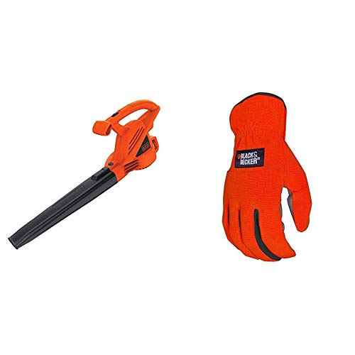 BLACK+DECKER Electric Leaf Blower, 7-Amp with Easy-Fit All Purpose Glove (LB700 & BD505L)