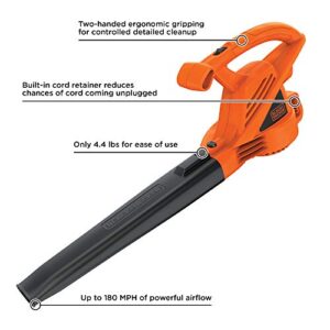 BLACK+DECKER Electric Leaf Blower, 7-Amp with Easy-Fit All Purpose Glove (LB700 & BD505L)