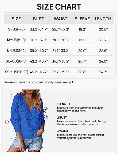 MEROKEETY Womens Deep V Neck Wrap Sweaters Long Sleeve Crochet Knit Pullover Tops, Army Green, Large