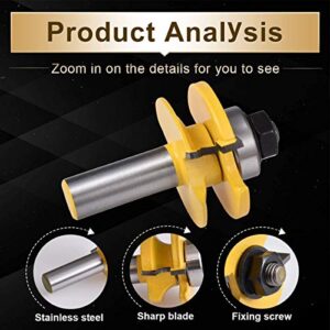 KATUR Rail and Stile Panel Raiser Router Bit Set with Ogee Round Over Raised Panel Cabinet 3Pcs 1/2 Inch Shank Ogee Door Rail and Stile Router Bits Wood Carbide Groove Tongue Milling Tool(1/2" Shank)