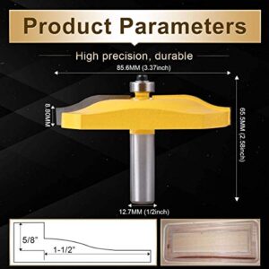 KATUR Rail and Stile Panel Raiser Router Bit Set with Ogee Round Over Raised Panel Cabinet 3Pcs 1/2 Inch Shank Ogee Door Rail and Stile Router Bits Wood Carbide Groove Tongue Milling Tool(1/2" Shank)