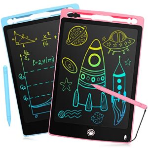 2 pack lcd writing tablet, electronic drawing writing board, erasable drawing doodle board, doodle pad toys for kids adults learning & education, 8.5in(blue+pink)