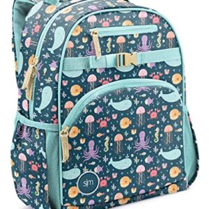 Simple Modern Toddler Backpack for School Girls | Kindergarten Elementary Kids Backpack | Fletcher Collection | Kids - Medium (15" tall) | Under the Sea