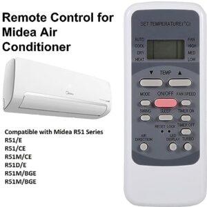 Universal Remote Control Replacement for Midea Air Conditioner (Type: R51M/E)