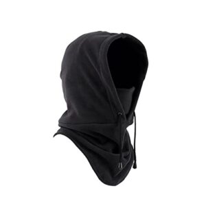 balaclava face mask for cold weather - windproof ski mask - thermal heavyweight head hood for men and women… black
