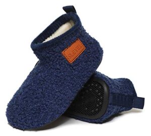 ditont toddler boys girls winter warm indoor house bootie slippers kids baby lightweight home socks boots(dt191007blue27)