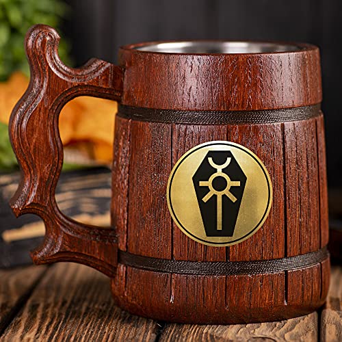 Necrons Beer Stein, Personalized 40k Wooden Beer Mug, Custom Beer Stein, Gamer Gift, Gamer Tankard, Gift for Men, Gift for Him