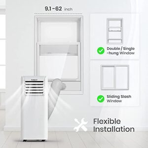 TOSOT 8,000 BTU Air Conditioner Easier to Install, Quiet and 3-in-1 Portable AC, Dehumidifier, Fan for Rooms Up to 250 sq ft, Aovia Series, White