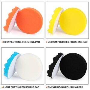 Kshineni Car Buffer Pads 6 Inch Buffing Polishing Pads, 11 Pcs Drill Buffing Kit, Auto Polisher Pads Car Foam Drill for Automotive Polishing, Waxing, Sanding, Sealing Glaze