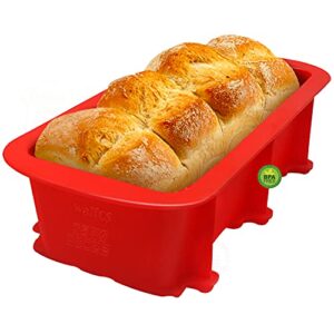 walfos silicone loaf pan - non-stick silicone bread pan, just pop out! perfect for bread, cake, brownies, meatloaf, bpa free & dishwasher safe