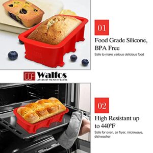 Walfos Silicone Loaf Pan - Non-Stick Silicone Bread Pan, Just PoP Out! Perfect for Bread, Cake, Brownies, Meatloaf, BPA Free & Dishwasher Safe