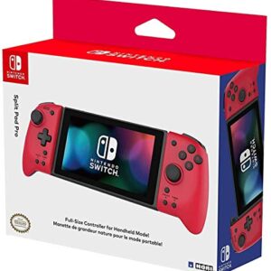 Hori Nintendo Switch Split Pad Pro (Red) Ergonomic Controller for Handheld Mode - Officially Licensed By Nintendo