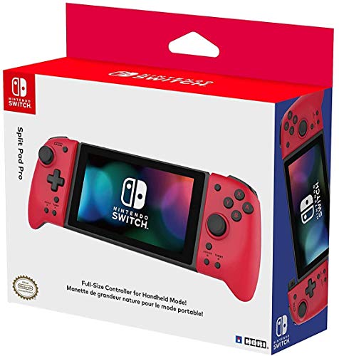 Hori Nintendo Switch Split Pad Pro (Red) Ergonomic Controller for Handheld Mode - Officially Licensed By Nintendo