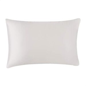 Amazon Basics 100% Polyester Satin Pillowcases for Hair and Skin, Envelope Closure - Ivory, Standard, Pack of 2