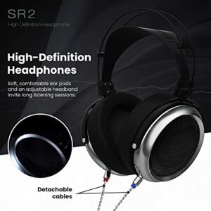 iBasso SR2 High-Definition Audiophile Open-Back Headphones, Over-The-Ear Headphones with Cable Adapter