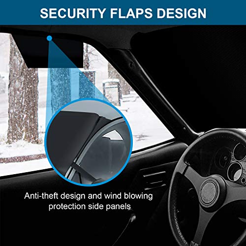LADER Windshield Cover for Ice and Snow, Car Windshield Snow Cover, Windshield Frost Cover Ice Removal Wiper Protector, Windshield Snow Ice Cover with Magnetic Edges for Most Cars Trucks Vans and SUVs