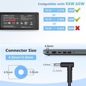 45W 65W Laptop Charger AC Adapter Power Suppy for HP 15-DA 15-DB 15-da0xxx 15-db0xxx 15-da0012dx 15-da0014dx 15-da0032wm 15-da0033wm 15-bd0005dx 15-bd0011dx 15-bd0015dx 15-bd0031nr 15-bd0047wm