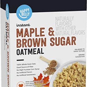 Amazon Brand - Happy Belly Instant Oatmeal, Maple & Brown Sugar, 1.51 Ounce (Pack of 10)