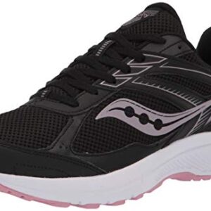 Saucony Women's Core Cohesion 14 Road Running Shoe, Black/Pink, 8.5 Wide