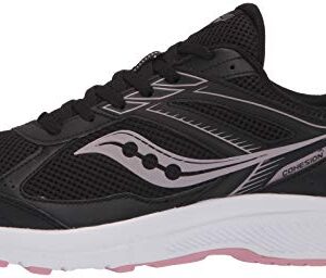 Saucony Women's Core Cohesion 14 Road Running Shoe, Black/Pink, 8.5 Wide