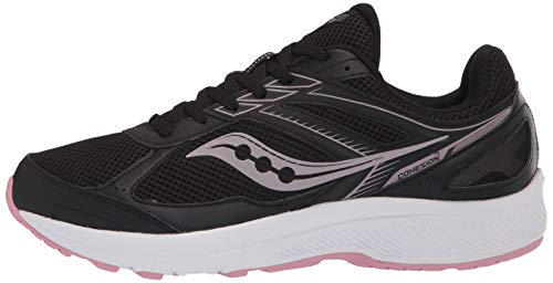 Saucony Women's Core Cohesion 14 Road Running Shoe, Black/Pink, 8.5 Wide