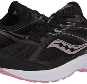 Saucony Women's Core Cohesion 14 Road Running Shoe, Black/Pink, 8.5 Wide