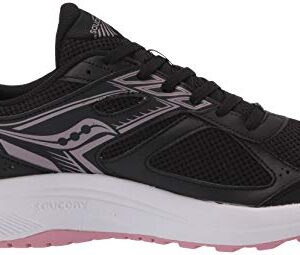 Saucony Women's Core Cohesion 14 Road Running Shoe, Black/Pink, 8.5 Wide