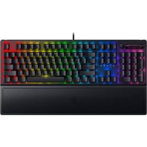 razer blackwidow v3 mechanical gaming keyboard: green mechanical switches - tactile & clicky - chroma rgb lighting - compact form factor - programmable macro functionality - classic black
