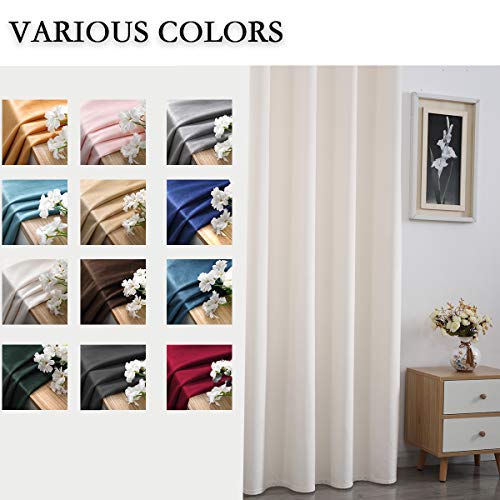 Cream White Velvet Curtains 96 inches Long Soft Velvet Curtains Grommet Velvet Thermal Insulated Curtains Window Treatment for Bedroom Light Filtering Velvet Curtains Set of 2 Panels Cream