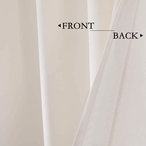 Cream White Velvet Curtains 96 inches Long Soft Velvet Curtains Grommet Velvet Thermal Insulated Curtains Window Treatment for Bedroom Light Filtering Velvet Curtains Set of 2 Panels Cream