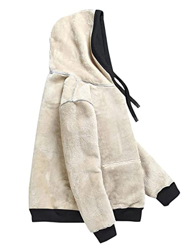 Haellun Womens Casual Winter Warm Fleece Sherpa Lined Pullover Hooded Sweatshirt (Black, Large)