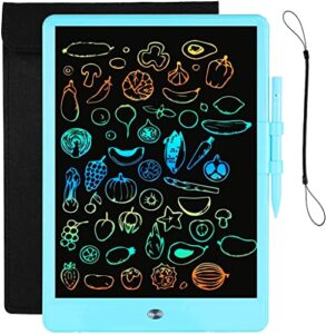 lcd writing tablet drawing tablets for kids 10inch with protect bag,leyaoyao colorful screen drawing board doodle scribbler pad learning educational toy - gift for 3-6 years old boy girl (blue)