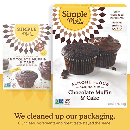 Simple Mills, Baking Mix Variety Pack, Banana Muffin & Bread, Chocolate Muffin & Cake, 3 Count & Almond Flour Baking Mix, Gluten Free Vanilla Cake Mix, Muffin pan ready