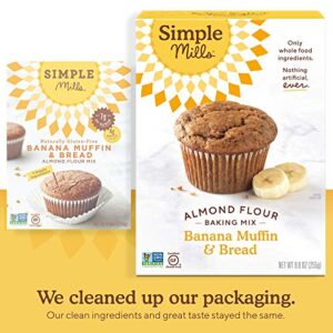 Simple Mills, Baking Mix Variety Pack, Banana Muffin & Bread, Chocolate Muffin & Cake, 3 Count & Almond Flour Baking Mix, Gluten Free Vanilla Cake Mix, Muffin pan ready