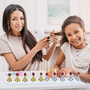 2 Set Acrylic Nail Practice Stand Magnetic Nail Tip Art Display Stand Holder Manicure Tool with Reusable Adhesive Putty Clay for Home Salon Makeup