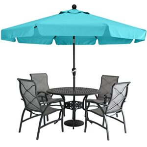 mastercanopy valance patio umbrella for outdoor table market -8 ribs (9ft, turquoise)