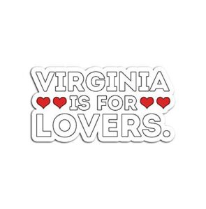 virginia is for the lovers - sticker graphic - auto, wall, laptop, cell, truck sticker for windows, cars, trucks
