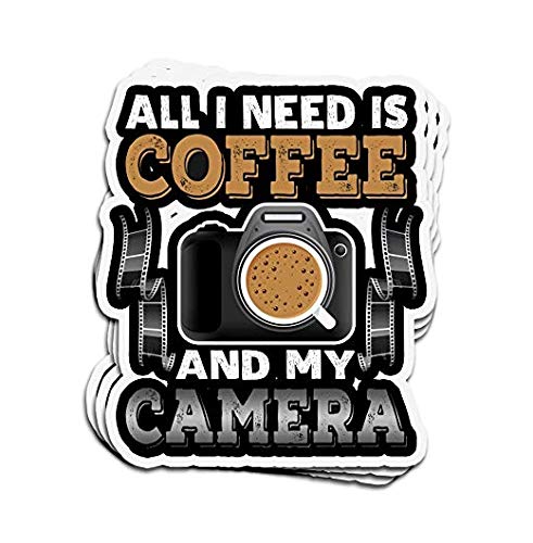 Photography All I Coffee Camera Photography - Sticker Graphic - Auto, Wall, Laptop, Cell, Truck Sticker for Windows, Cars, Trucks