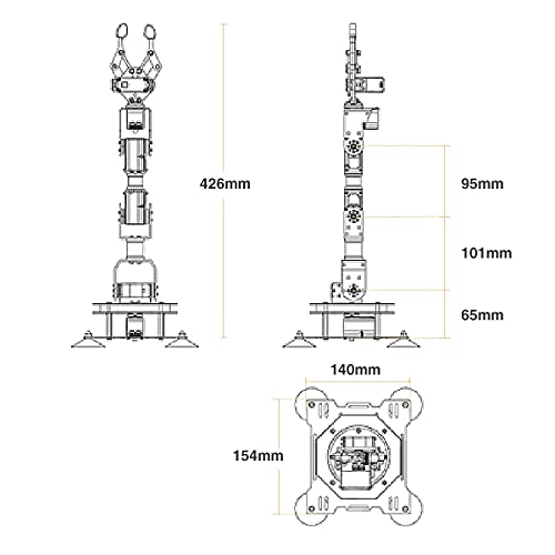 LewanSoul xArm 1S Programming Desktop Robotic Arm with Powerful and Robust Intelligent Bus Servos Featuring Position and Voltage Feedback (Unassembled)