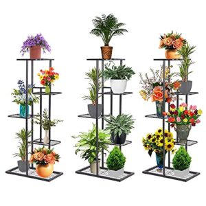 MTB 5 Tier Metal Plant Stand for Indoor Outdoor Flower Pot Display Planter Shelf, Charcoal Grey