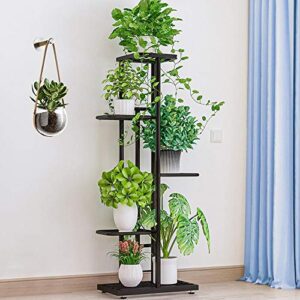 MTB 5 Tier Metal Plant Stand for Indoor Outdoor Flower Pot Display Planter Shelf, Charcoal Grey