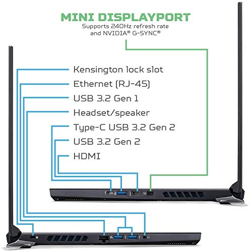 Acer Predator Helios 300 Gaming Laptop, i7-10750H, 15.6" FHD 144Hz IPS Display, WiFi 6, RGB Backlit Keyboard, HD Webcam, USB-C, HDMI, NVIDIA GeForce RTX 2060 6GB, Win 10 (32GB RAM | 1TB PCIe SSD)