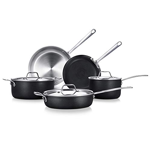 NutriChef Kit 8-Piece 4-Ply Kitchenware Pots & Pans Set Stylish Kitchen Cookware w/Cast Stainless Steel Handle