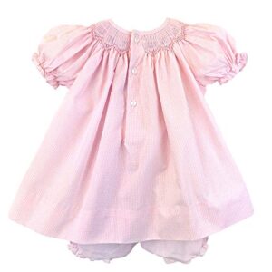 Petit Ami Baby Girls' Bishop Zig-Zag Smocked Dress, 3 Months, Pink