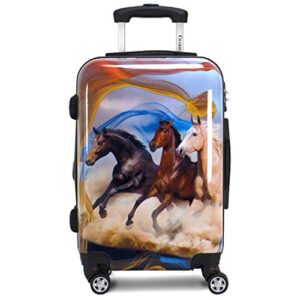 Chariot Printed Expandable Hardside Spinner Luggage Set, Mustang Horse, 3-Piece (20/24/28)