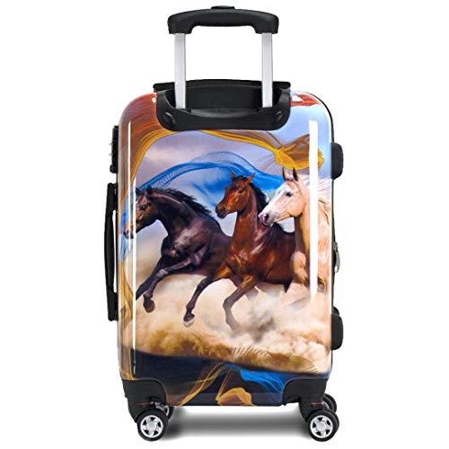 Chariot Printed Expandable Hardside Spinner Luggage Set, Mustang Horse, 3-Piece (20/24/28)