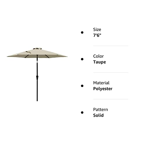 C-Hopetree 7.5 ft Outdoor Patio Market Table Umbrella with Tilt, Taupe